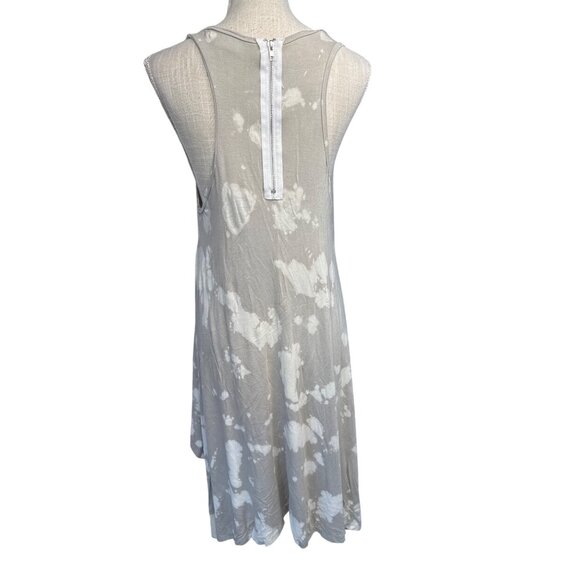 Blue Caribbean Beachwear Tie-Dye Sleeveless V-Neck Flowing Tunic Dress With Back - Picture 4 of 8